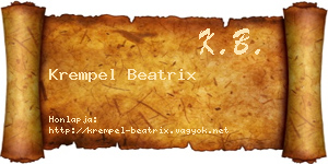 Krempel Beatrix névjegykártya